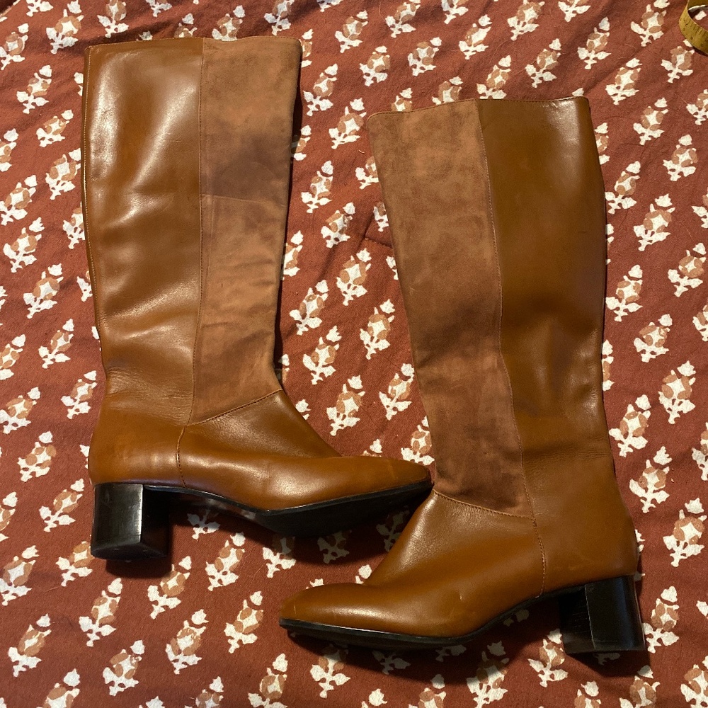 Leather Brown Boots w/ suede